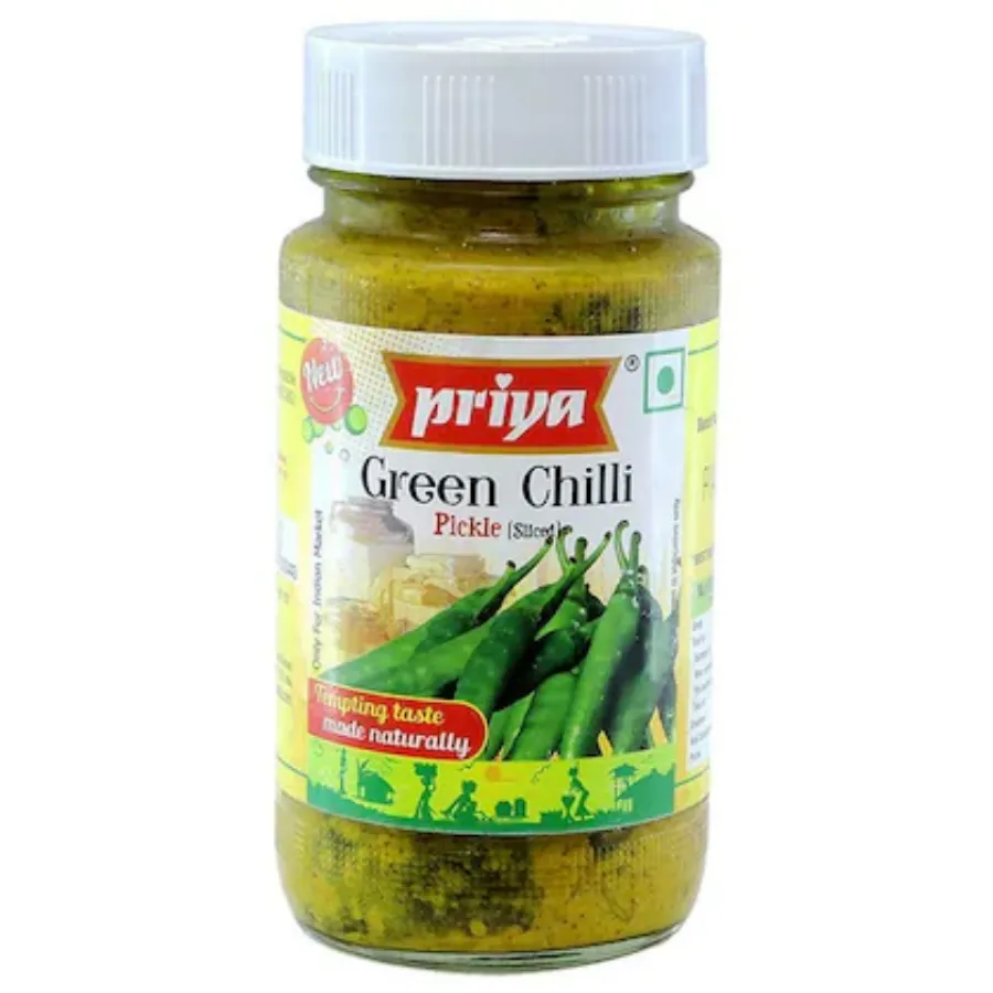 Picture of GREEN CHILLI SLICED PICKLE W.O GARLIC - 300G
