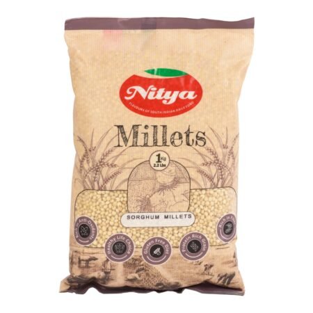 Front view of Nitya Foods Sorghum Millets pack – Healthy, natural, and nutritious grain choice