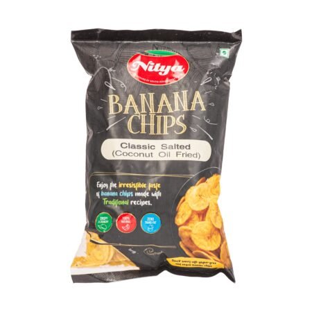 Nitya Foods Banana Chips Classic Salted - Front View | Crispy & Tasty Snack