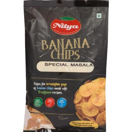 Nitya Foods Banana Chips Special Masala - Front View | Crispy & Spicy Indian Snack