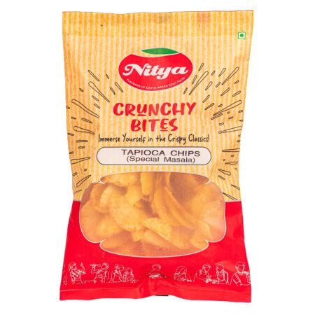 Nitya Foods Tapioca Chips Special Masala - Front View | Crispy, Spicy & Authentic South Indian Snack
